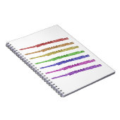 Fluit Kleurrijke Regenboog Notitieboek (Rechterzijde)