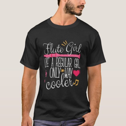 Fluit Meisje Flutist Grappige Speler Muziek Orkest T-shirt (Voorkant)