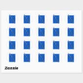 Fluit met blauwe Treble Clef achtergrond Ronde Sticker (Vel)