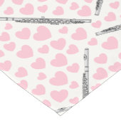 Fluit met roze harten, fluitist muzikant bruiloft korte tafelloper (Hoek)