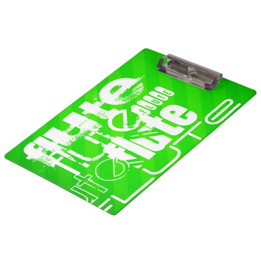 Fluit; Neon Green Stripes Klembord (Gekanteld)