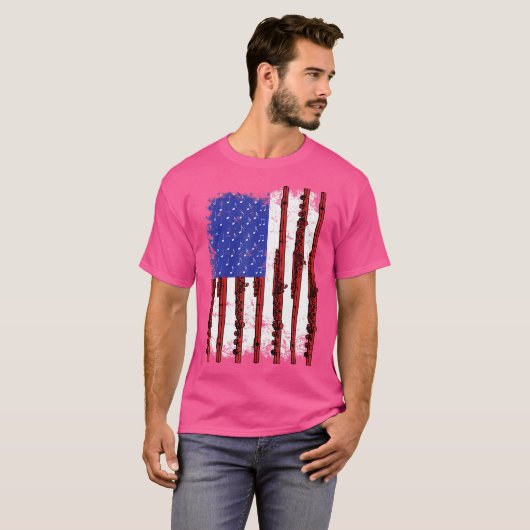 Fluit nieuwigheden Fluit Tshirt 4th of July March (Voorkant volledig)