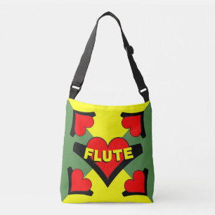 Fluit over hart crossbody tas
