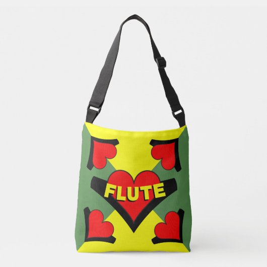 Fluit over hart crossbody tas (Voorkant)