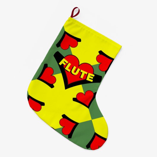 Fluit over hart grote kerstsok (Voorkant (Hangend))
