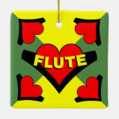 Fluit over hart keramisch ornament (Achterkant)