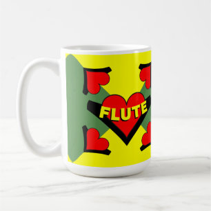 Fluit over hart koffiemok