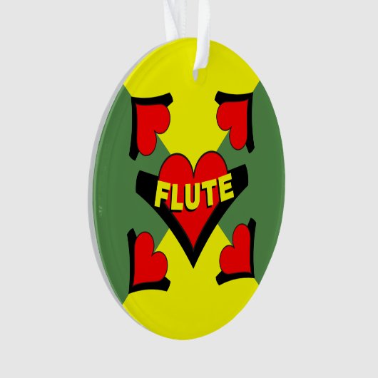 Fluit over hart ornament (voorkant)