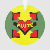 Fluit over hart ornament (achterkant)