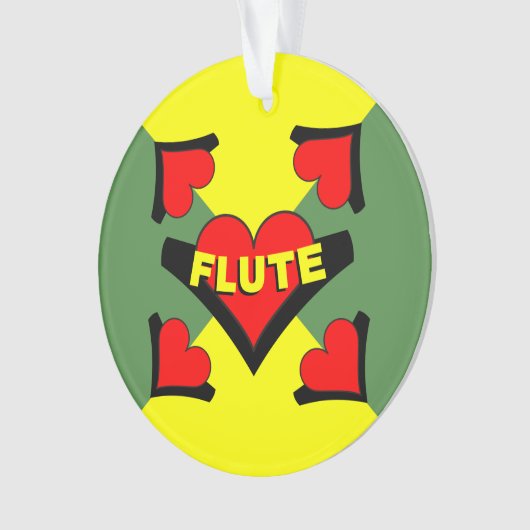 Fluit over hart ornament (voorkant)