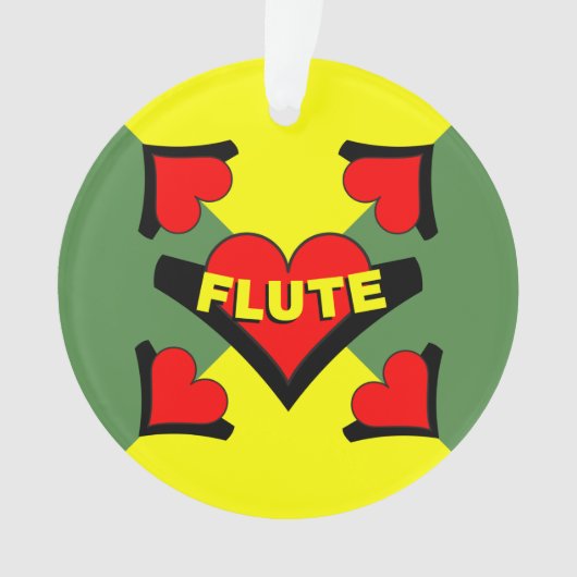 Fluit over hart ornament (voorkant)