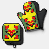 Fluit over hart ovenwant & pannenlap set (Voorkant / Achterkant)