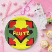 Fluit over hart papieren bordje (Feest)