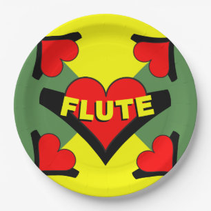 Fluit over hart papieren bordje
