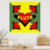 Fluit over hart poster (Keuken)