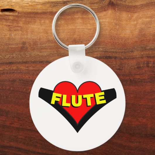 Fluit over hart sleutelhanger (Voorkant)