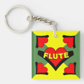 Fluit over hart sleutelhanger (Voorkant)