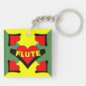 Fluit over hart sleutelhanger (Achterkant)