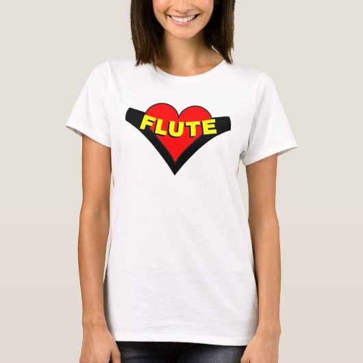Fluit over hart t-shirt (Voorkant)