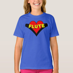 Fluit over hart t-shirt