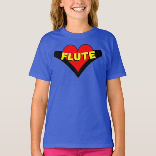 Fluit over hart t-shirt (Voorkant)