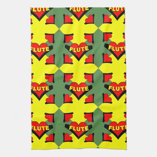 Fluit over hart theedoek (Verticaal)