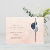 Fluit Overweging Abstract Blush Pink & Navy Blue G Kaart (Staand voorkant)