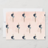 Fluit Overweging Abstract Blush Pink & Navy Blue G Kaart (Achterkant)