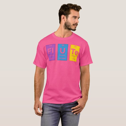 Fluit Periodic Table Elements Fluit Speler T-shirt (Voorkant volledig)