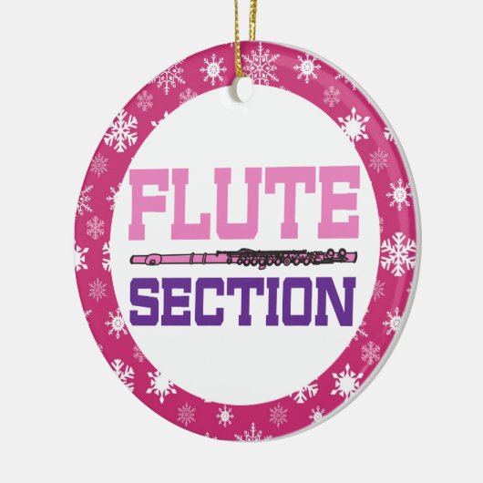 Fluit Section Band Music-kerstcadeau Keramisch Ornament (Links)