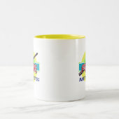 Fluit speelt goed tweekleurige koffiemok (Center)