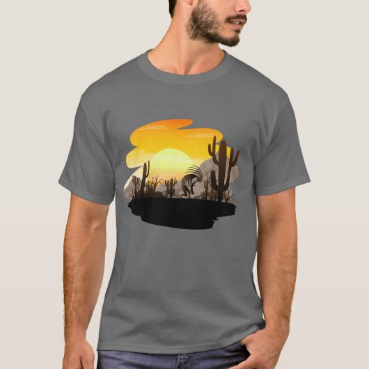 Fluit Spelen Desert Kokopelli T-shirt (Voorkant)