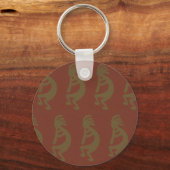 Fluit Spelen Kokopelli - Rood/Groen/Rood Sleutelhanger (Achterkant)