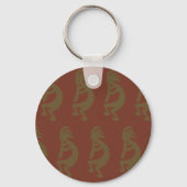 Fluit Spelen Kokopelli - Rood/Groen/Rood Sleutelhanger (Achterkant)