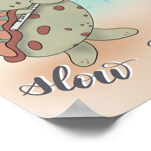 Fluit Spelen Schildpad Poster (Hoek)