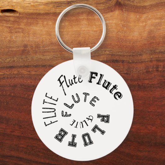 Fluit Spiraaltekst Sleutelhanger (Voorkant)