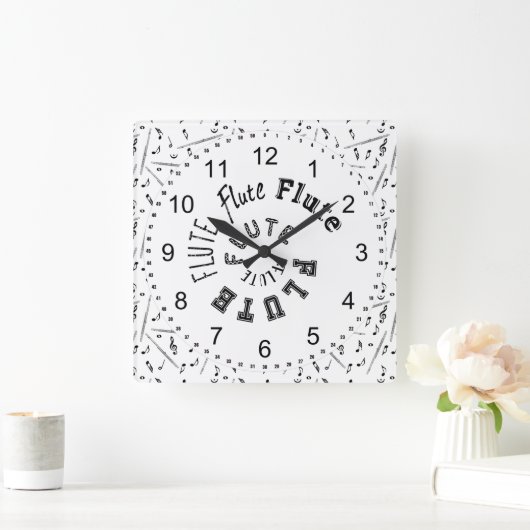 Fluit Spiraaltekst Vierkante Klok (Huis)