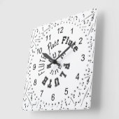 Fluit Spiraaltekst Vierkante Klok (Hoek)