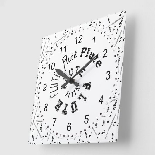 Fluit Spiraaltekst Vierkante Klok (Hoek)