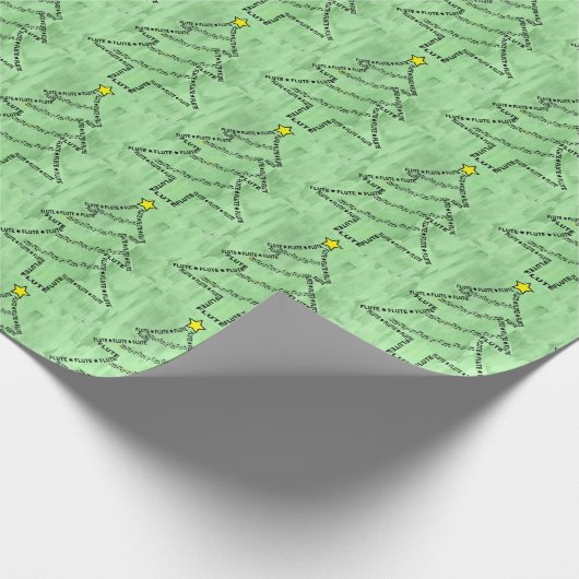 Fluit Tekst Kerstboom Cadeaupapier (Hoek)
