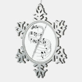 Fluit Tin Sneeuwvlok Ornament (Rechts)