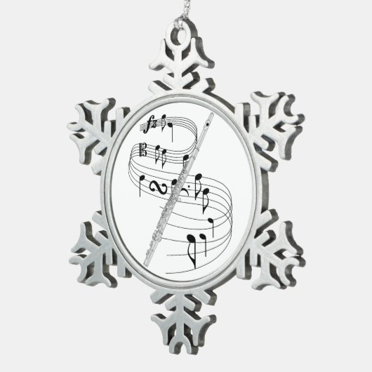 Fluit Tin Sneeuwvlok Ornament (Rechts)