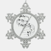 Fluit Tin Sneeuwvlok Ornament (Voorkant)