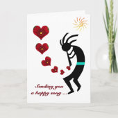 Fluit van Valentijn van Kokopelli de Inheemse Feestdagen Kaart (Voorkant)