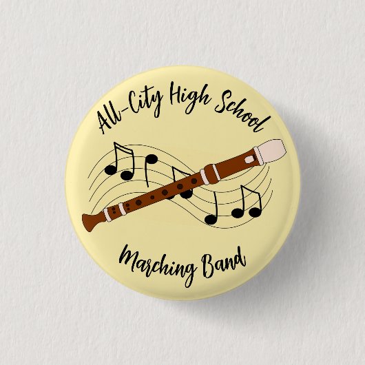 Fluit Woodwind Design Button (Voorkant)