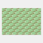 Fluit Woodwind Muzikaal Ontwerp Inpakpapier Vel (Voorkant 3)