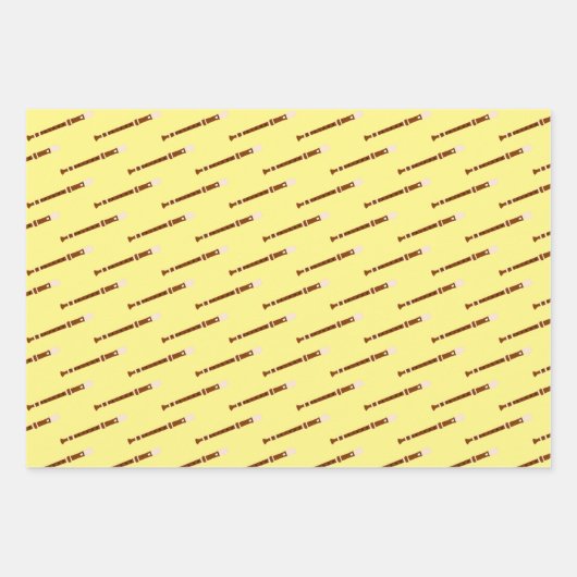 Fluit Woodwind Muzikaal Ontwerp Inpakpapier Vel (Voorkant)