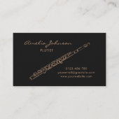 Fluit Zwart & Goud Elegant Visitekaartje (Voorkant)
