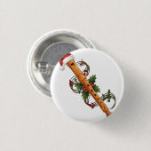 Fluitblokfluit Instrument Santa Hoed Kerstmis Ronde Button 3,2 Cm (Voorkant /achterkant)