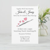 Fluitbruiloft uitnodiging fluitist muzikanten (Staand voorkant)